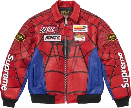 Image de Vanson Leathers Spider Man Supreme Jacket Red