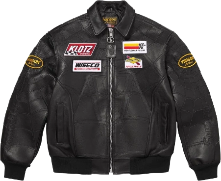 Vanson Leathers x Spider-Man x Supreme Jacket BLACK