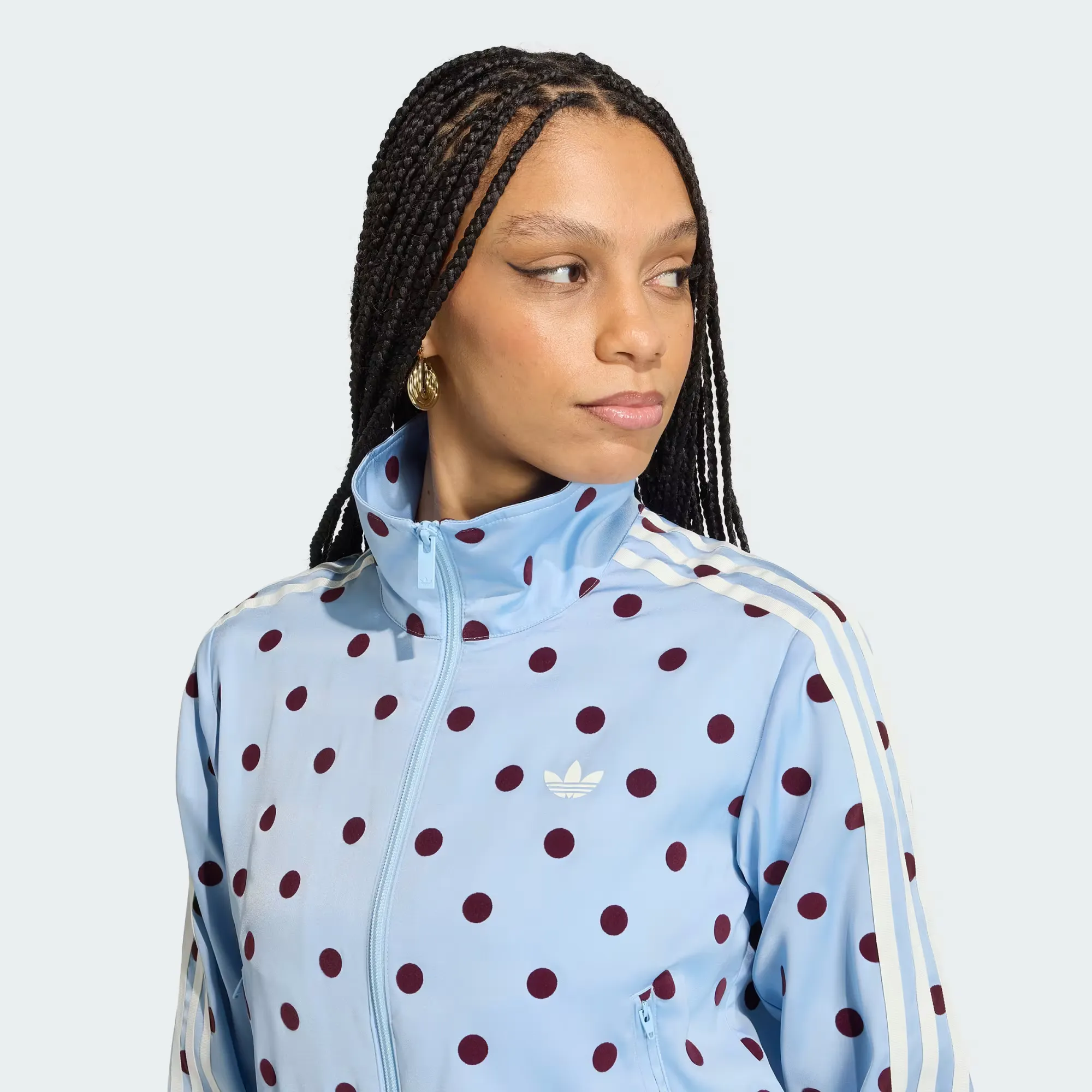 adidas SATIN POLKA DOTS クリアスカイ adidas Satin Polka Dots Track Jacket WMNS 