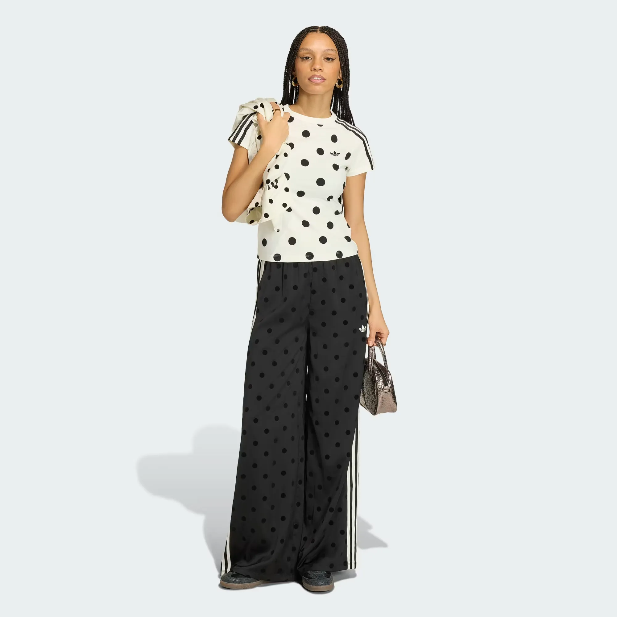 adidas Satin Polka Dots Wide Leg Pants WMNS 
