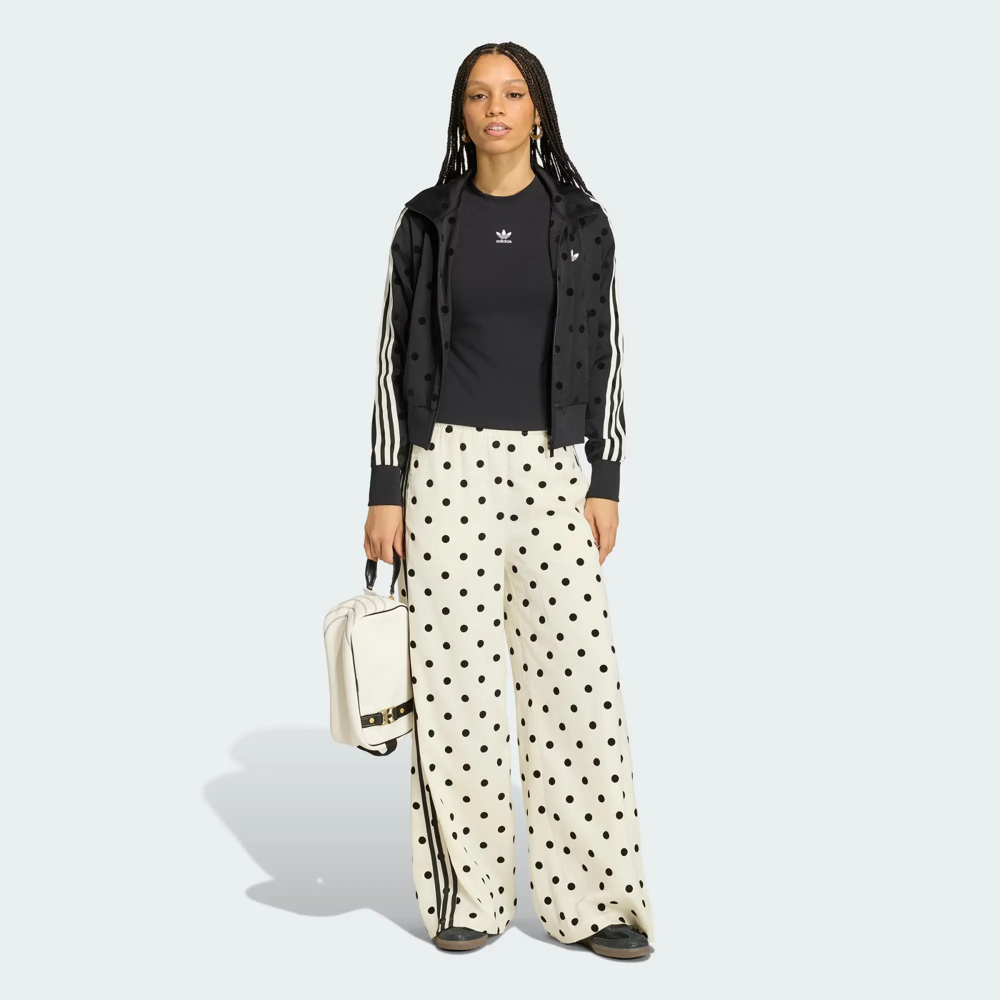 adidas Originals Satin Polka Dots Wide Leg Pants WMNS 