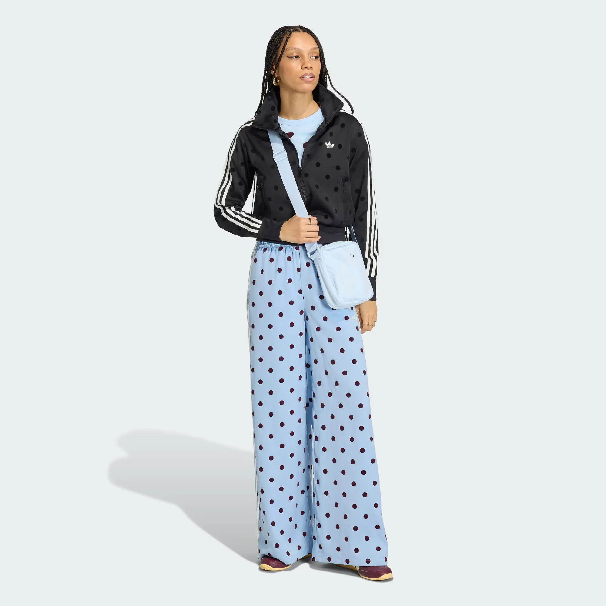 adidas Originals Satin Polka Dots Wide Leg Pants WMNS 