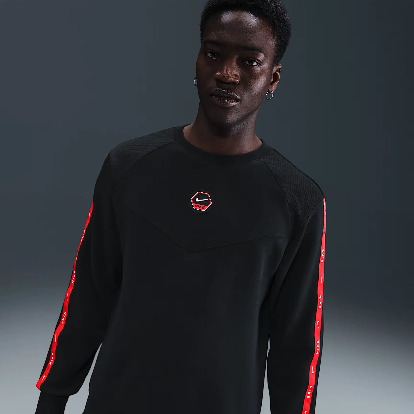 メンズウェア BRIEFING SIDE LINE CREWNECK BLACK XL Nike Sportswear City Side Fleece Crewneck 