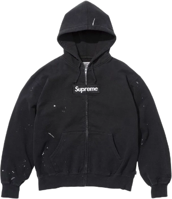 MM6 Maison Margiela x Supreme Box Logo Zip Up Hoodie BLACK