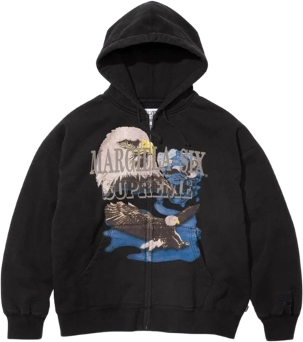 Image de Mm6 Maison Margiela Supreme Eagle Zip Up Hoodie Black