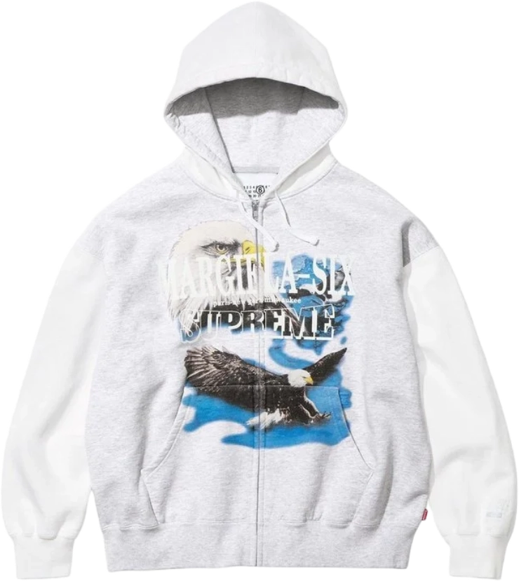 MM6 Maison Margiela x Supreme Eagle Zip Up Hoodie GREY