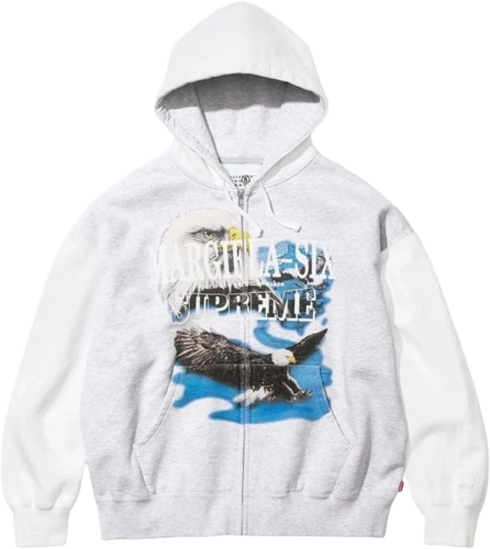 Image de Mm6 Maison Margiela Supreme Eagle Zip Up Hoodie Grey