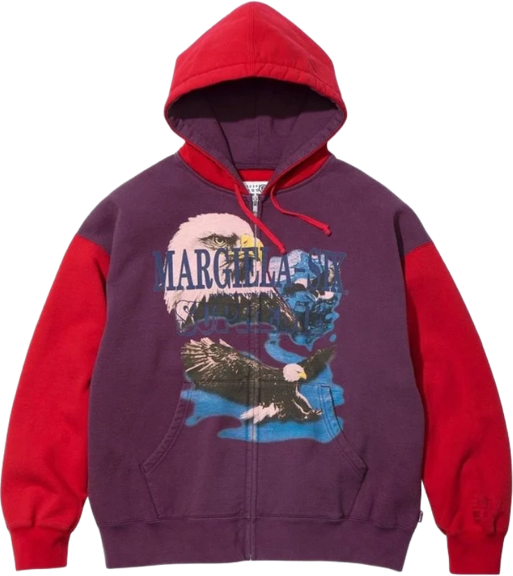 MM6 Maison Margiela x Supreme Eagle Zip Up Hoodie RED