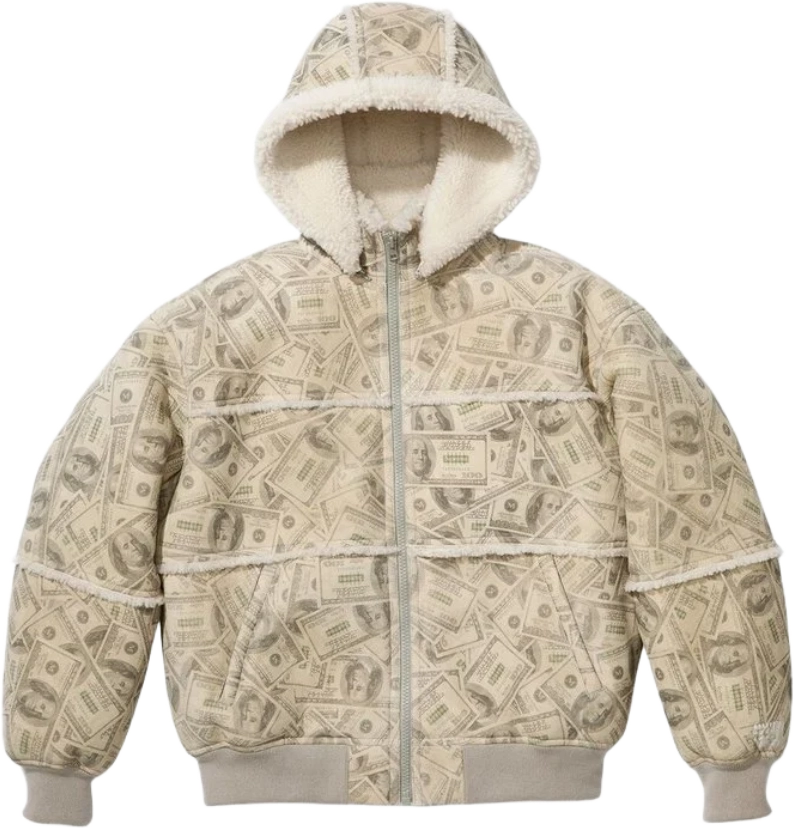 トップス Supreme MM6 Maison Margiela Jacket Money MM6 Maison Margiela x Supreme Hooded Shearling Bomber Jacket