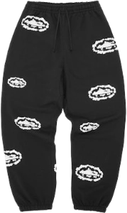 Denim Tears x Corteiz Island Wreath Sweatpants Black