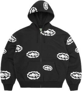 Denim Tears x Corteiz Island Wreath Zipped Hoodie Black