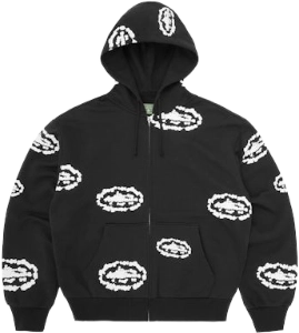 Image de Denim Tears Corteiz Island Wreath Zipped Hoodie Black