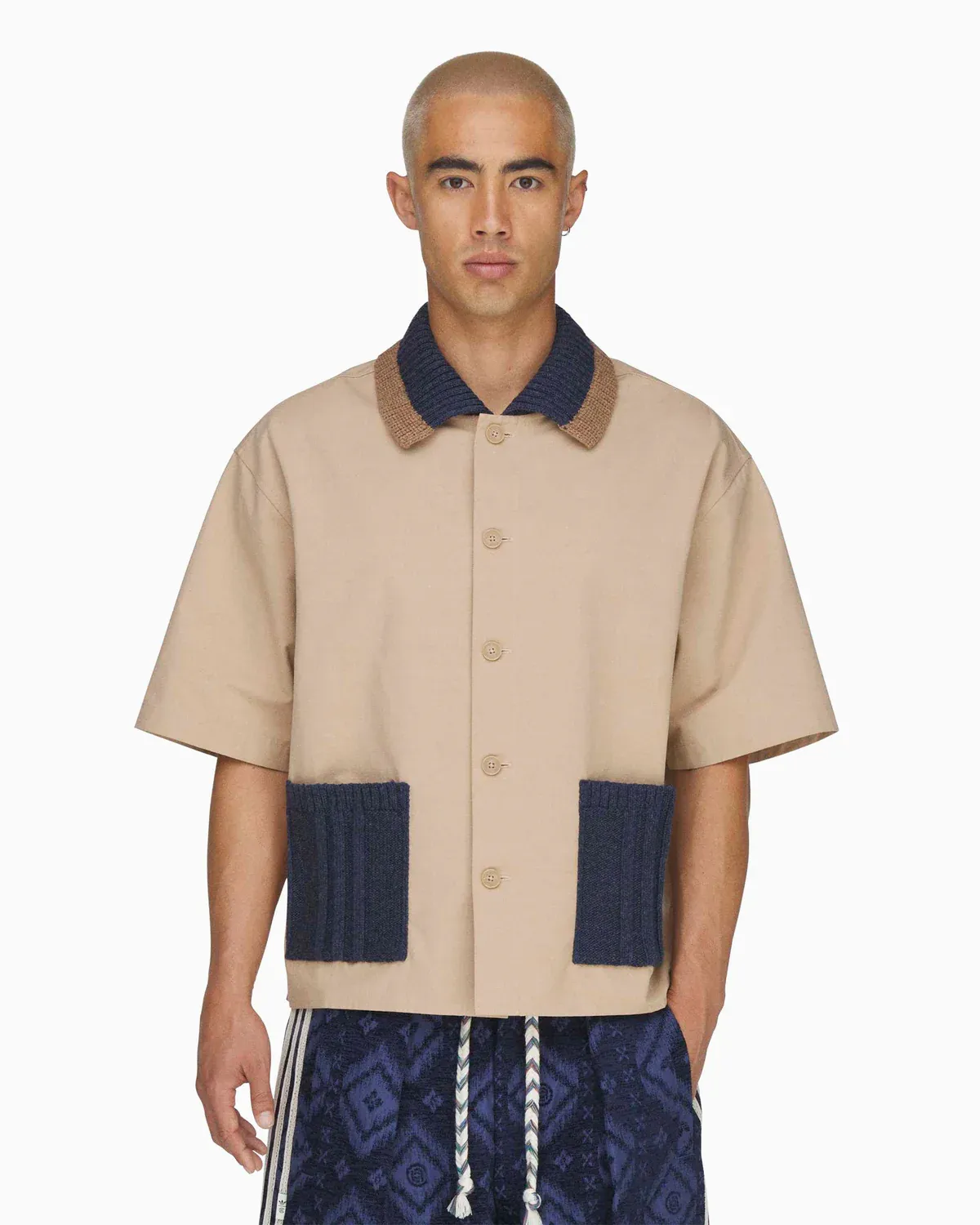 CLOT x adidas Guayabera Half-Sleeved Boxy Shirt 