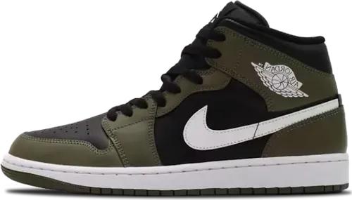 image de Air Jordan 1 Mid Black White Olive Dq8426 092