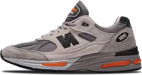 image de New Balance 991v2 Made In Usa Pelican Grey Orange U991bs2