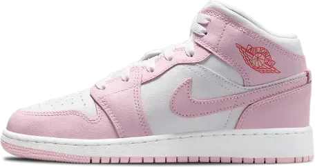 Air Jordan 1 Mid Gs Pink Foam Fire Red Dq8423 608