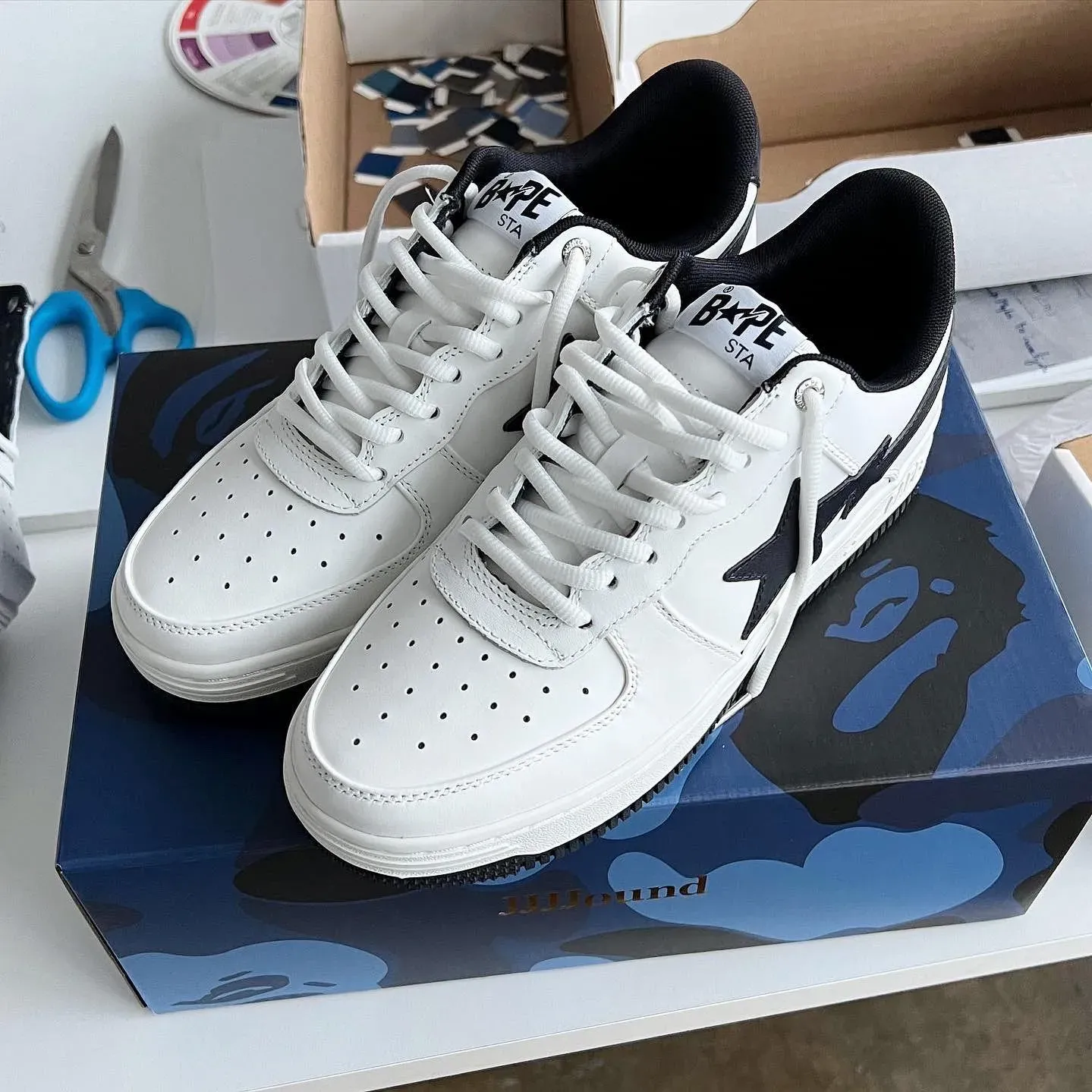 jjjjound bape sta white navy