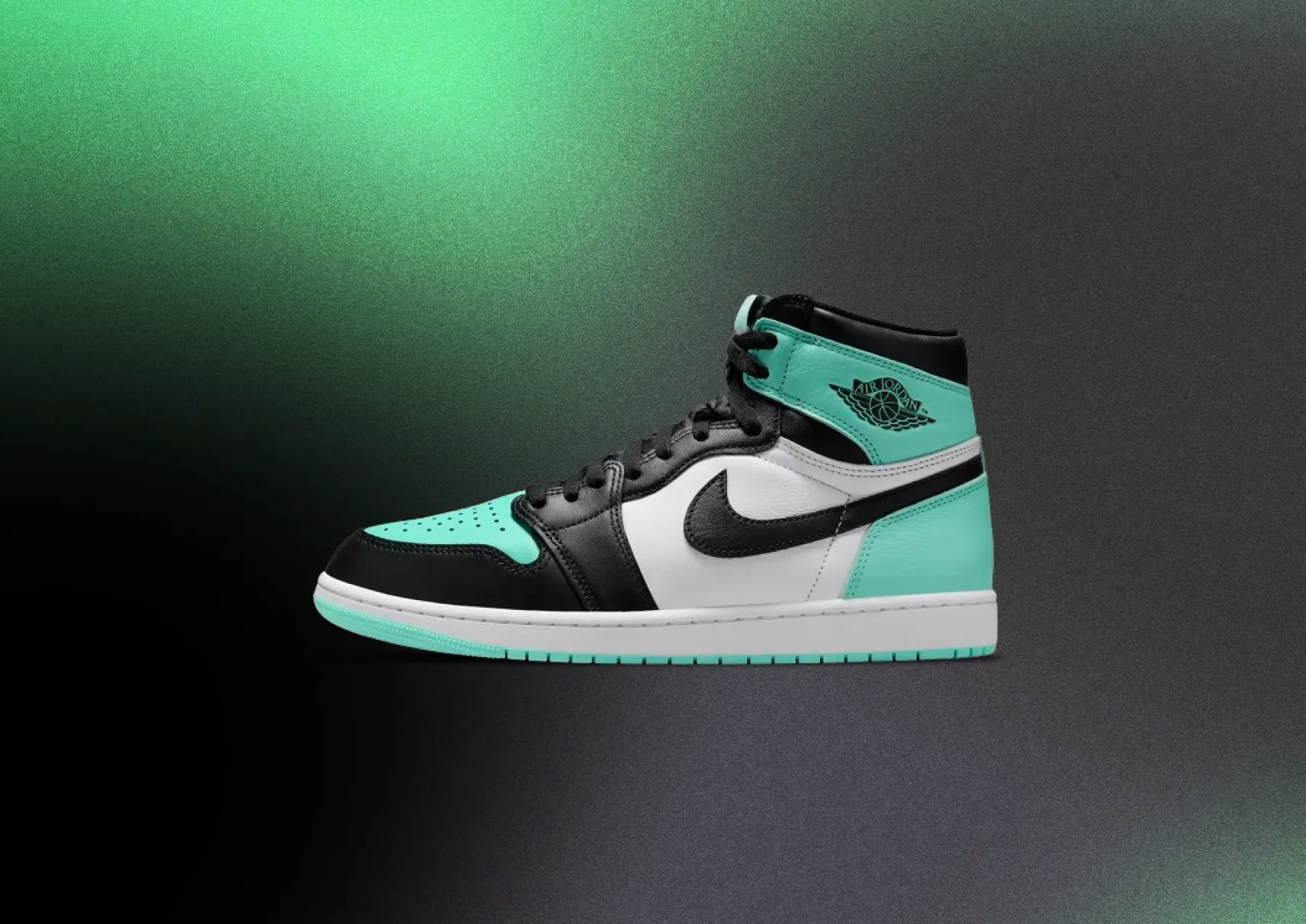 large visual air jordan 1 high og green glow dz5485-130