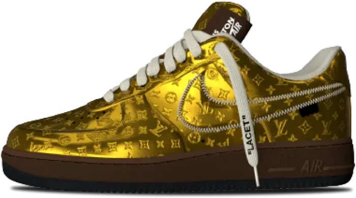 Louis Vuitton x Nike Air Force 1 Low METALLIC GOLD