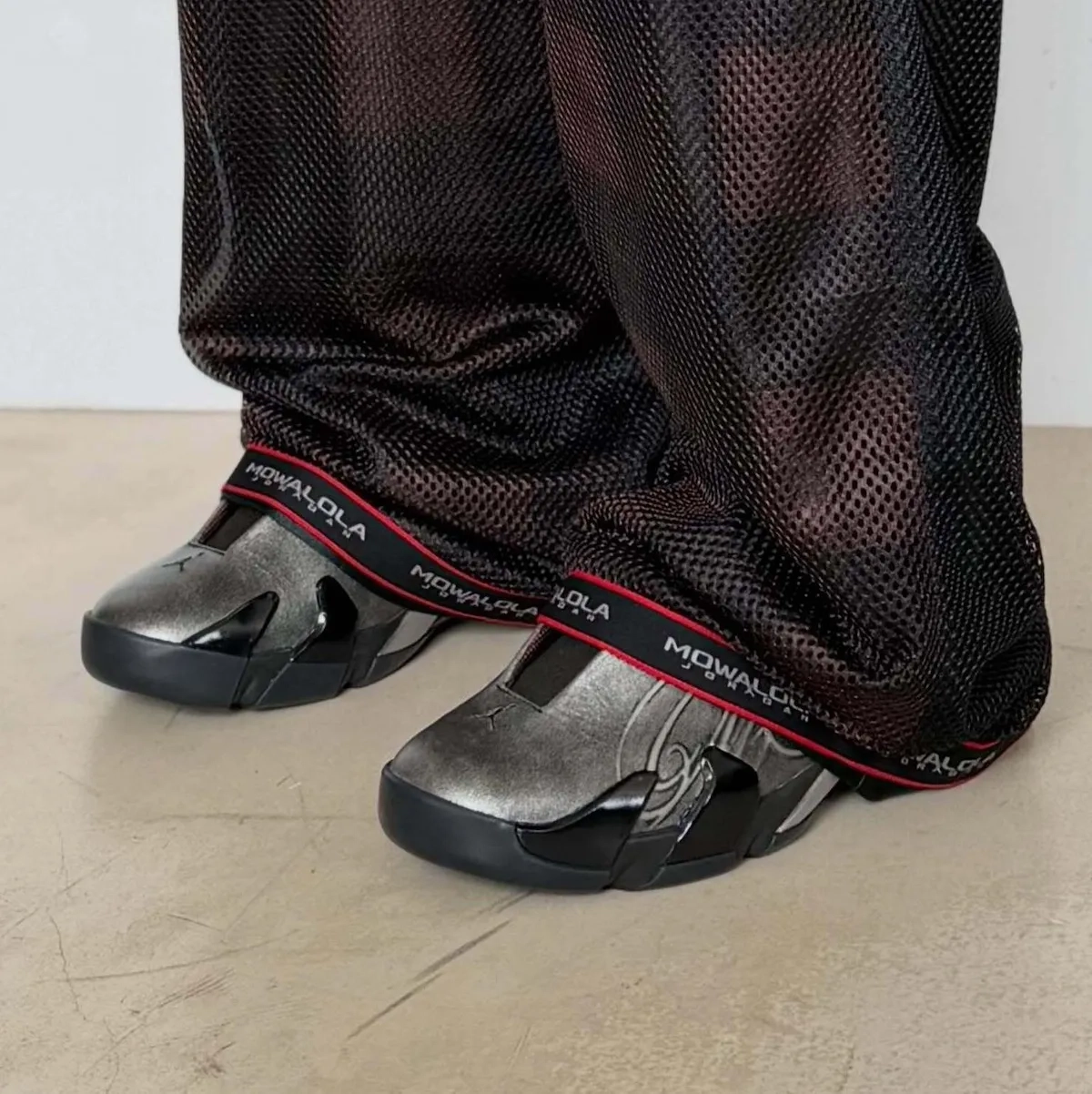 Mowalola x Air Jordan 14 Mule Black Metallic Silver