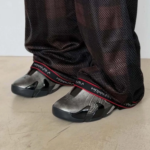 Mowalola x Air Jordan 14 Mule BLACK METALLIC SILVER image