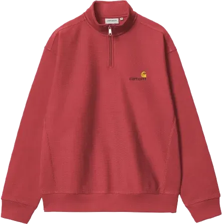 Carhartt WIP Half Zip American Script Sweatshirt TUSCANY