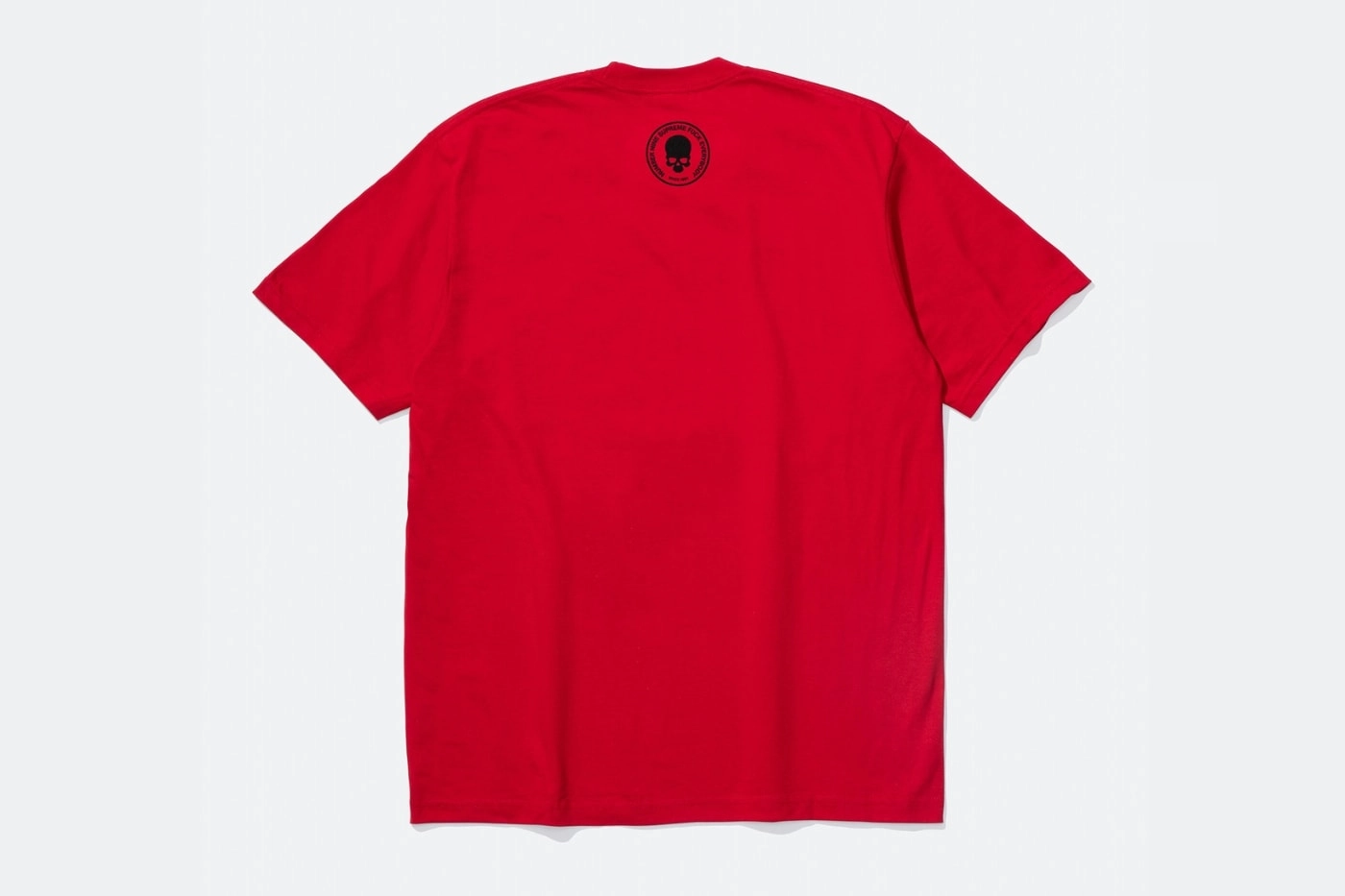 T-Shirt rouge de dos avec logo en noir Supreme x Number (N)ine