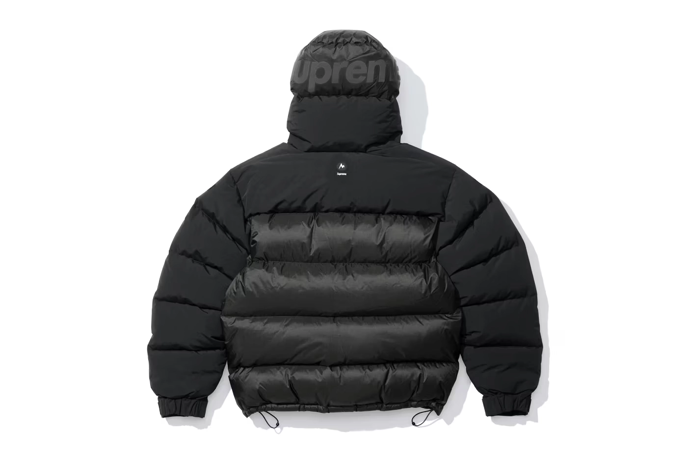 supreme x marmot fall 2025 doudoune noir de dos