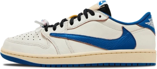 image de Fragment x Travis Scott x Air Jordan 1 Low OG White Blue DM7866-104
