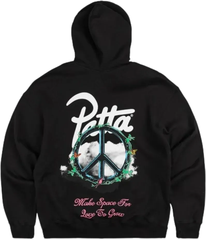 Patta Xerox Peace Boxy Hooded Sweater BLACK