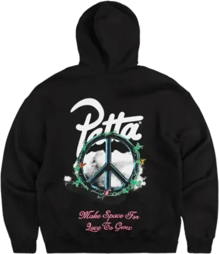Patta Xerox Peace Boxy Hooded Sweater Black POC-AW24-2000-325-0300-086 image