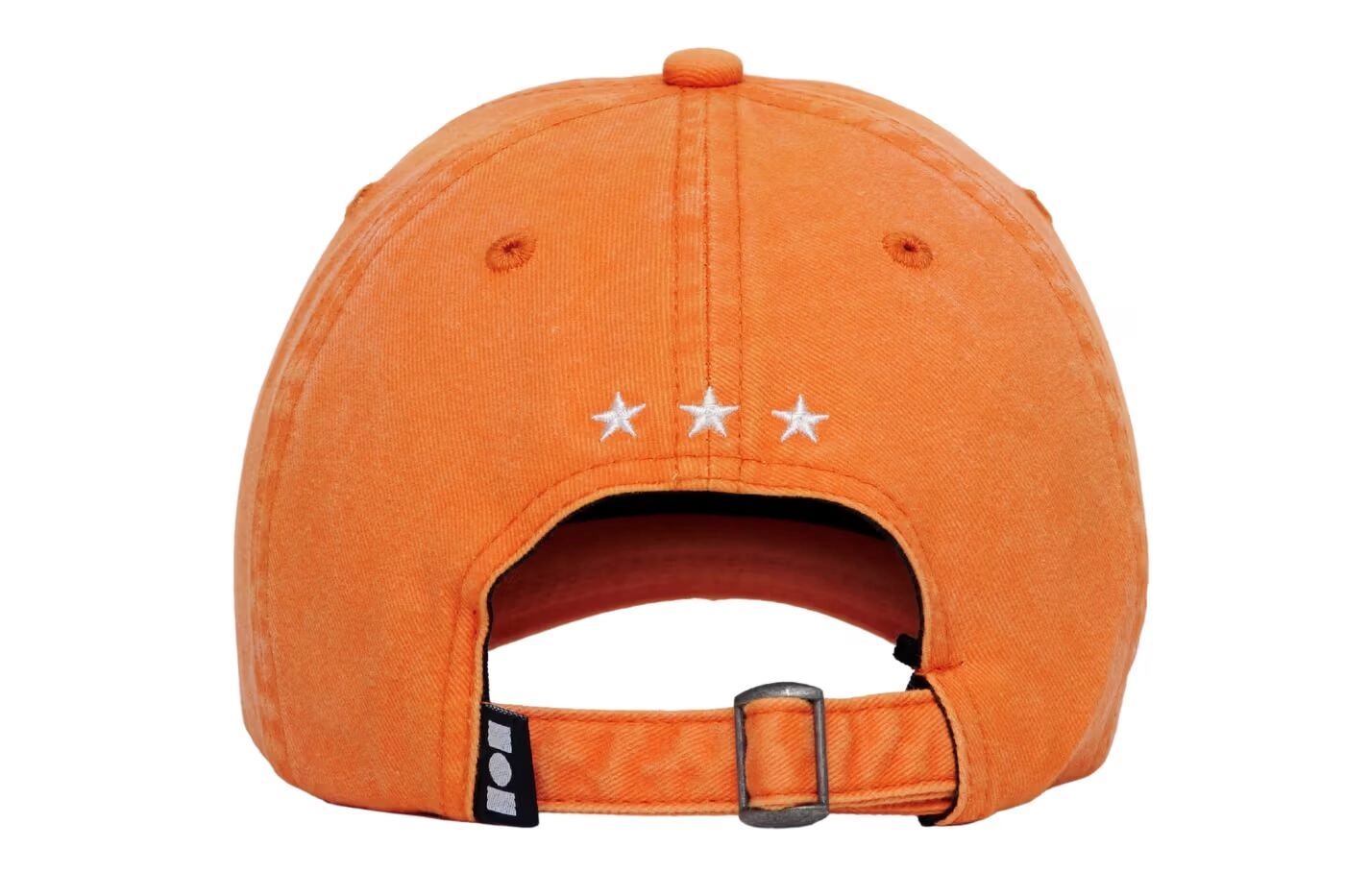 Casquette Nahmias orange avec trois étoiles blanches brodées vue arrière