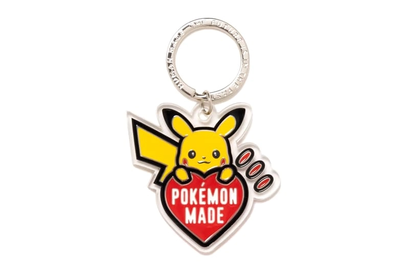 Pikachu Pokémon Made keychain with red pokéball heart