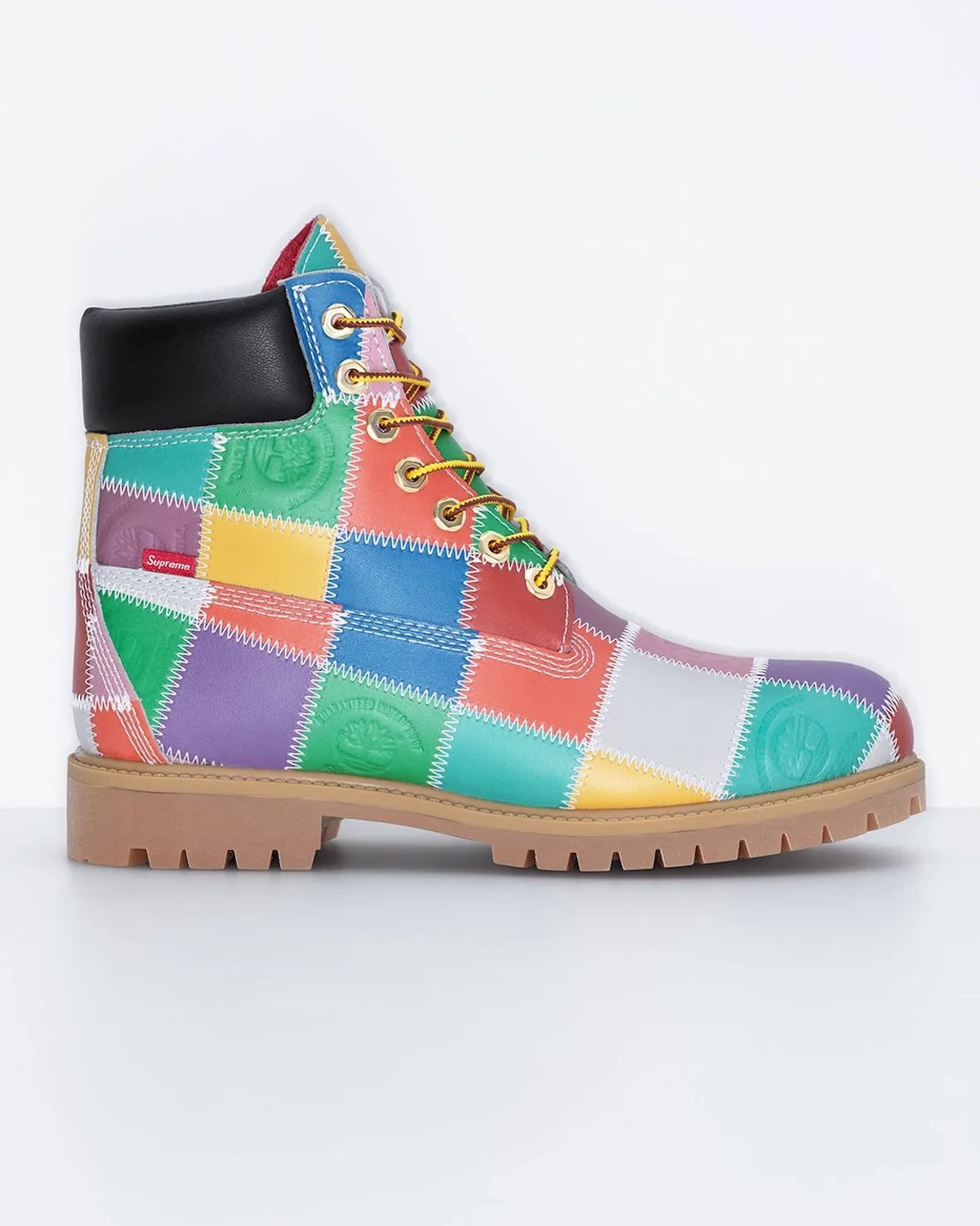 supreme timberland multicolor patchwork side