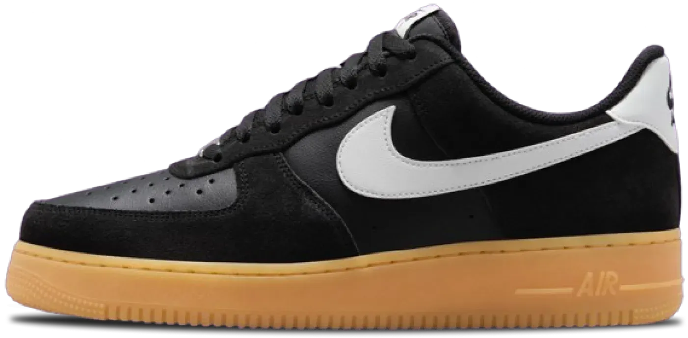 Nike air force black with gum sole online