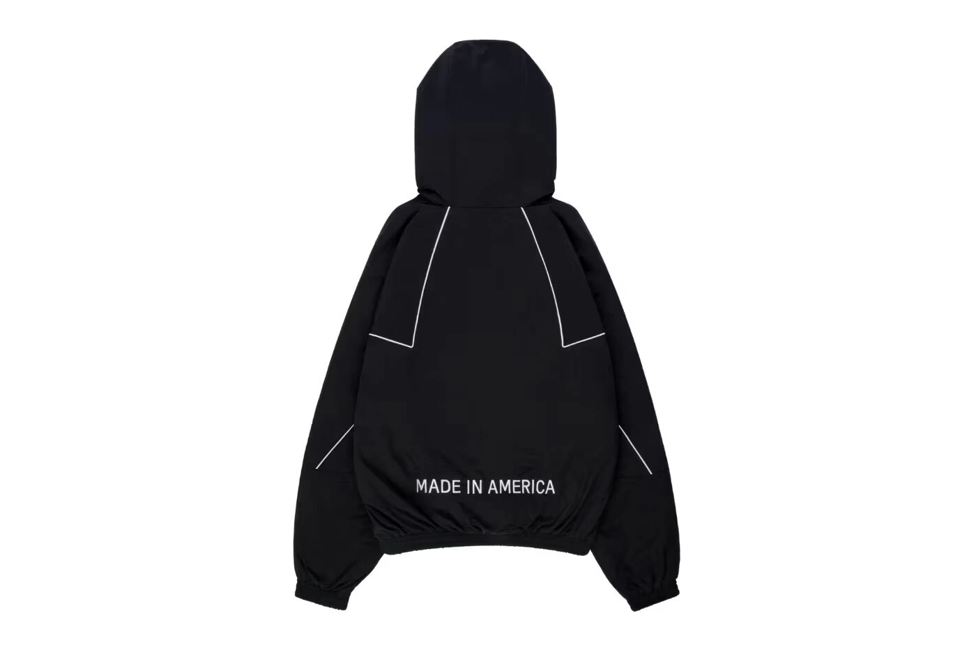 Veste noire Nahmias avec capuche et texte 'Made in America' au dos