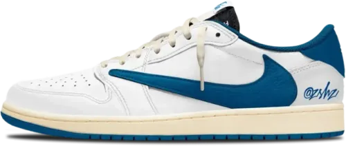 image de Fragment x Travis Scott x Air Jordan 1 Low OG White Blue DM7866-104