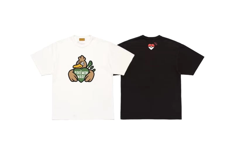 Farfetch'd Pokémon Made t-shirt with poké-heart patch on the back