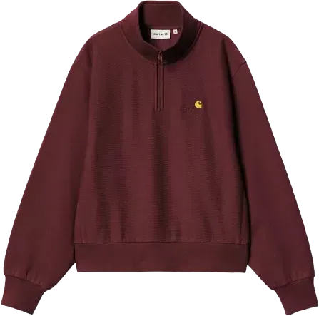 Carhartt WIP Americain Script High Neck Sweatshirt Malbec I033827 2BY XX image