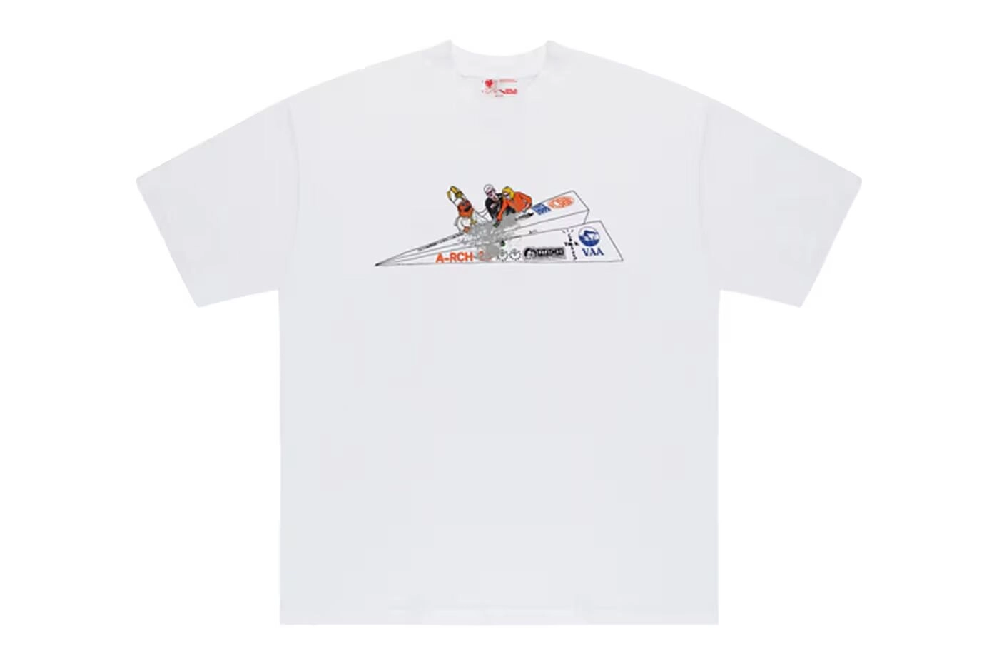 White T-shirt Cactus Jack and Virgil Abloh with colorful central graphic
