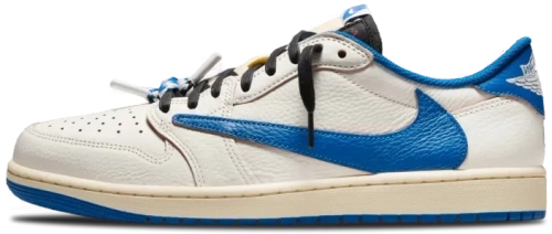 image de Fragment x Travis Scott x Air Jordan 1 Low OG White Blue DM7866-104