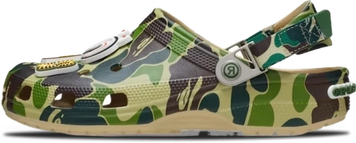 image de Bape Crocs Classic Clog Abc Camo Green 209627-212