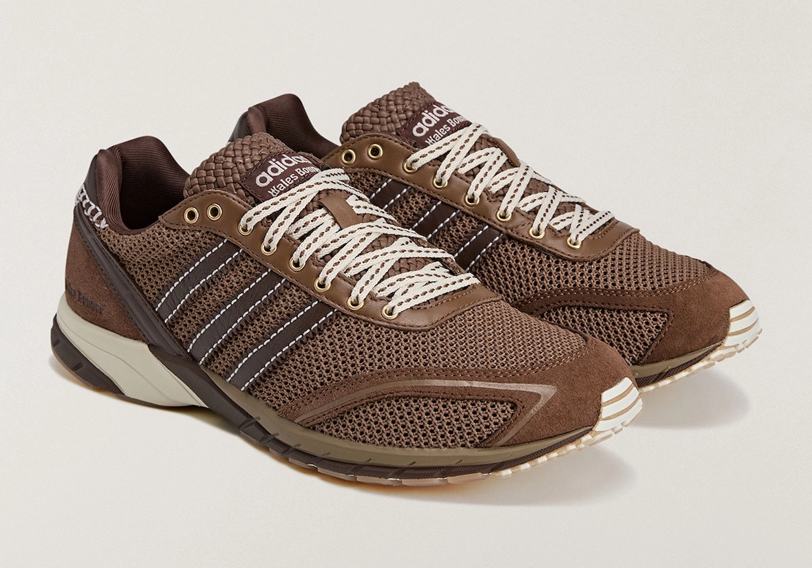 Wales Bonner x adidas Adizero Adios en mesh marron