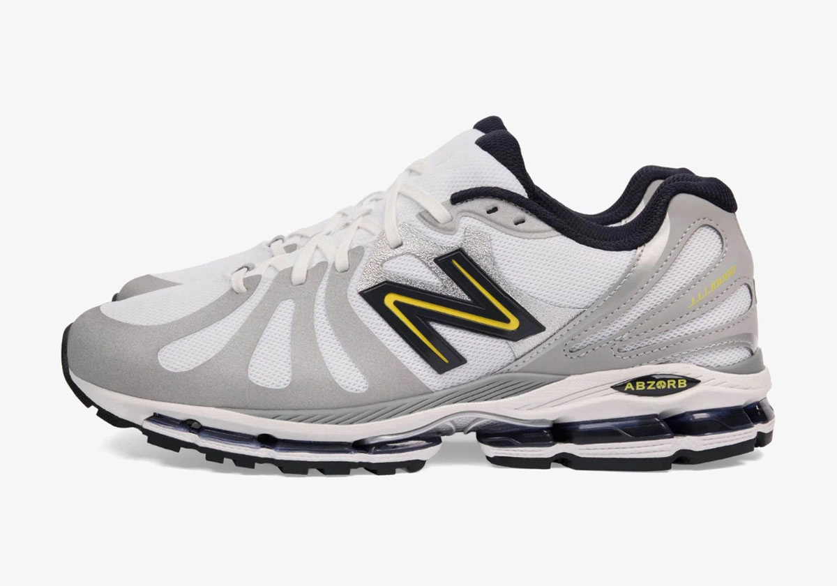 JJJJound x New Balance 1890 white gray yellow side profile