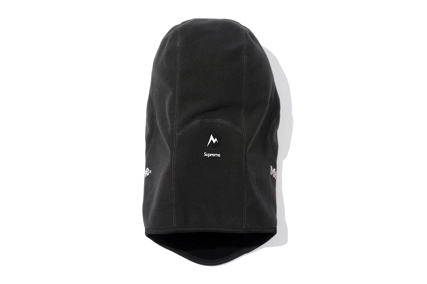 supreme x marmot fall 2025 black hood from the back
