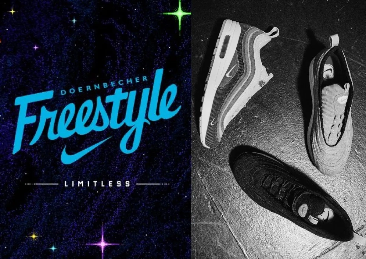 Doernbecher Freestyle 2027 teaser showing the Nike Air Max 1/97 in black and white