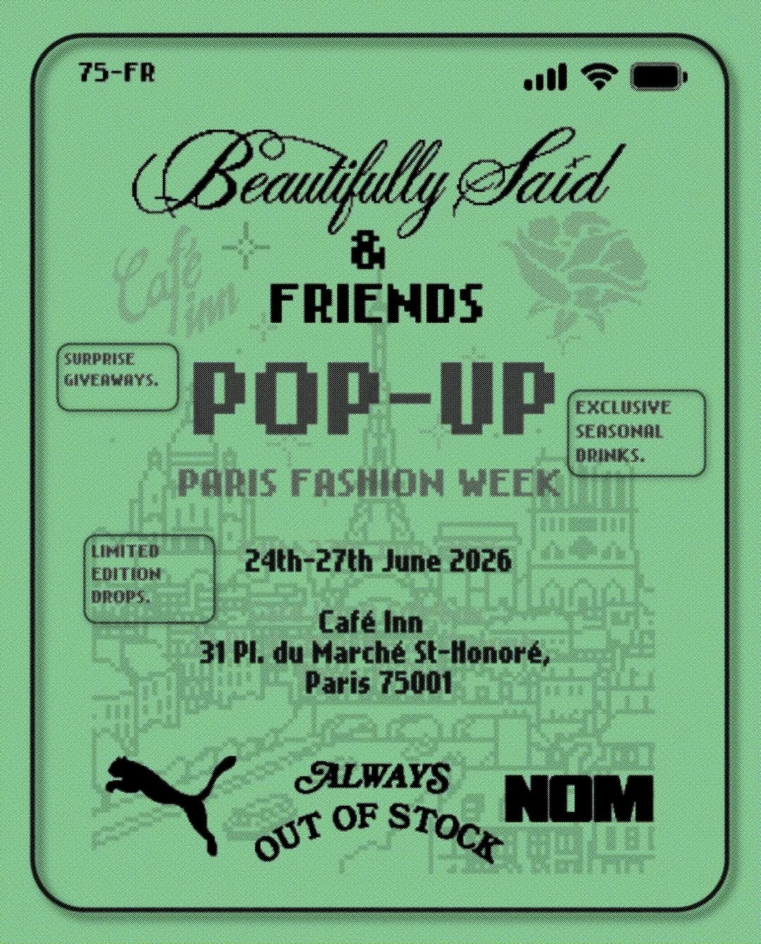 Beatifully Said pfw pop up 2026