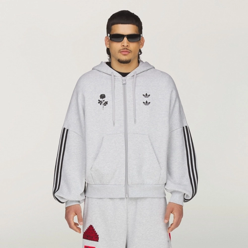 Image de Willy Chavarria x adidas Full-Zip Hoodie LIGHT GREY HEATHER