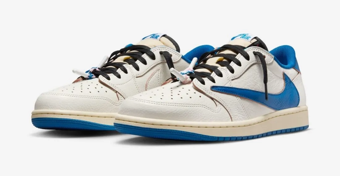 Fragment Travis Scott Air Jordan 1 Low White Blue DM7866-104