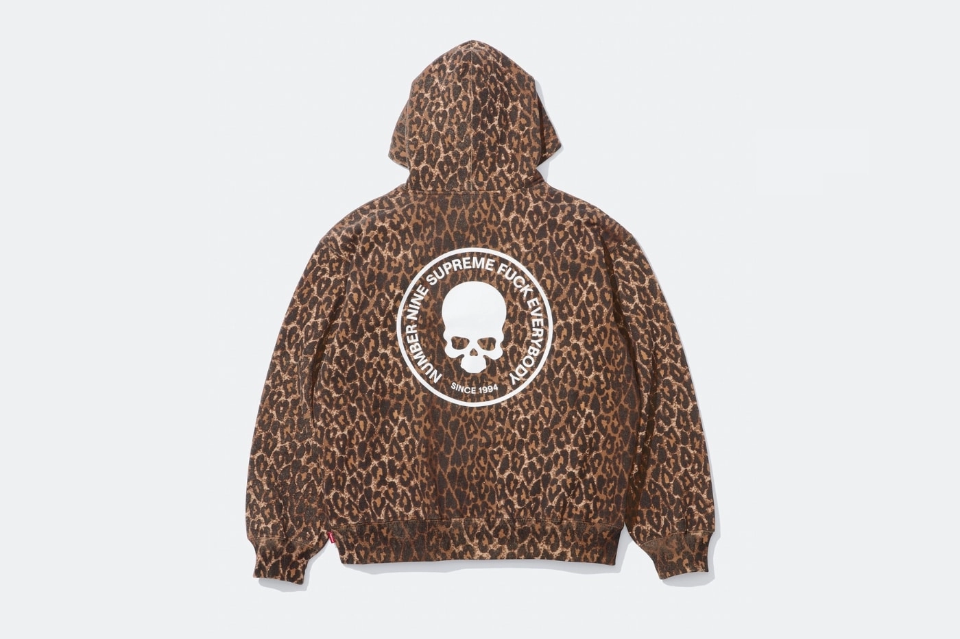 hoodie léopard Supreme x Number (N)ine avec logo crâne au dos